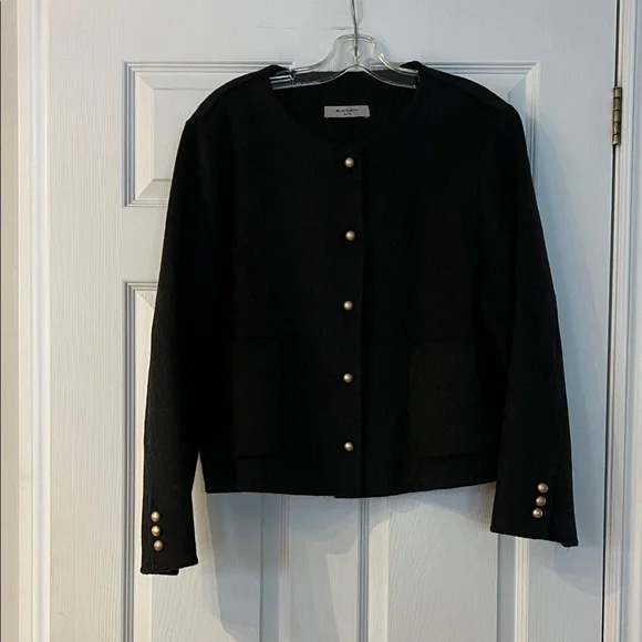 Elegant charcoal Blazer with Gold Accent buttons - Picture 1 of 4